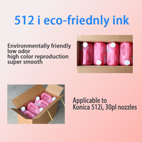 Encre Konica 512i 30pl à base de solvant à faible odeur pour extérieur, couleurs vives, 5000 ml, certifiée MSDS pour impression numérique