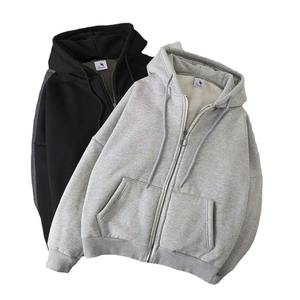 Hoodie pria 2025 jaket Unisex bertudung bulu tebal desain Niche musim gugur musim dingin baru awal musim semi pola hati - Product Image 5
