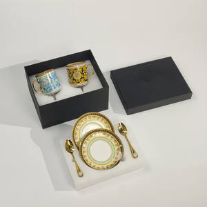 Ensemble de tasses et d'assiettes en céramique de luxe occidentales, tasse de voyage au design moderne, ensemble de tasses à café turc pour le thé de l'après-midi - Product Image 3