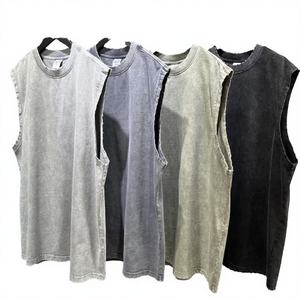 Camisetas de Gimnasio de Verano para Hombre OEM, Algodón de Alta Calidad 220 GSM, Secado Rápido, Cuello Redondo, Camiseta sin Mangas de Punto Informal - Product Image 2