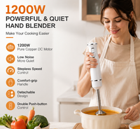 Premium 1200W Stille Pure Koperen Motor Staafmixer met Dubbele Trekker en Top-Dial voor Thuiskeukens