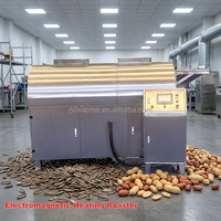 Machine de torréfaction électromagnétique entièrement automatique pour noix, sésame, céréales, graines, aliments soufflés pour animaux de compagnie, et produits de boulangerie, avec roulement chinois, nouvelle