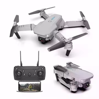 Mini drone E88 pliable, portable, petit, cadeau pas cher, pour débutants et professionnels, avec batterie longue portée, double caméra 4K, pour intérieur.