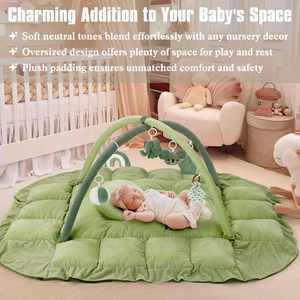 Reversible Tummy Time Mat with 5 Sensory <b>Toys</b> for Stage-Based Developmental Thick & <b>Large</b> Baby Activity Center - Product Image 5