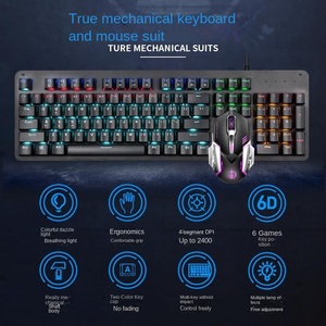Juego de teclado y ratón de eje verde RGB DE ALTO DPI con cable de tecla OEM104 de Venta caliente - Product Image 5