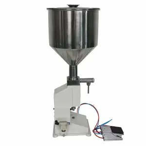 Machine de remplissage de bouteilles à Piston pneumatique A02, appareil de remplissage de pâte et crème liquide, pédale pour pied, petite échelle