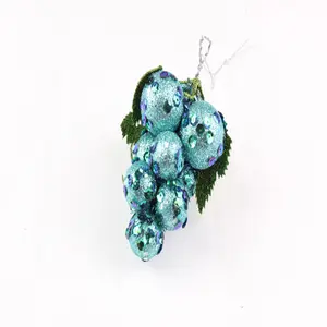 Glitter Christmas Bauble Charm Grape String Jewelry Decoration Ornament