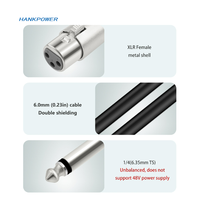 Câble en alliage de zinc 6.35 mâle vers XLR femelle 6.35mm vers câble de microphone de mélangeur audio XLR 1m 1.8m 3m