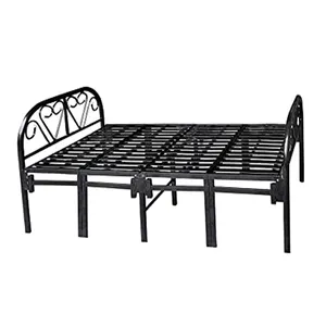 Steel Cot Single Hotel Metal Folding Bed Sleeping Guest Bed Camping Bed