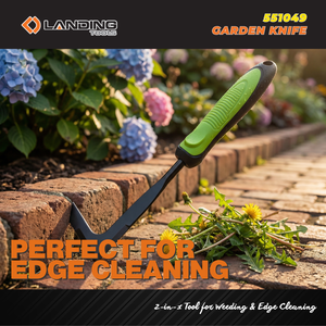 Landing 551049 <b>Garden</b> Knife Weeder High Carbon Steel Blade Curved <b>Edge</b> Soft TPR Grip Handle Black/Green Patio Paving Joint Weed - Product Image 4