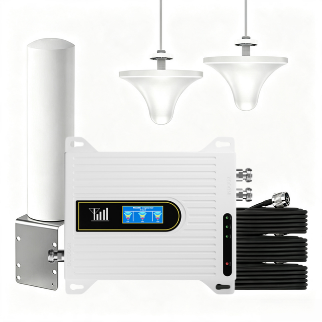 High Gain 70dB 2G 3G 4G LTE GSM Repeater Mobile Signal Booster Cellular Network Booster Signal Amplifier Kit for Building 500sqm
