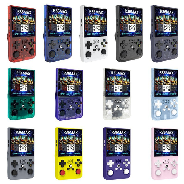 Open Source Gaming Console Handheld R36 MAX 4.0inch 64G/128G 4000mah Battery Wifi 2.4G Wireless Function Retro TV Game Console