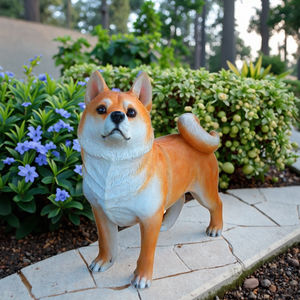 2025 חם מכירה שרף כלב פיגורנים אקיטה כלב צלמיות עומד קישוט קישוט הבית גן קישוט חיצוני מקורה - Product Image 5