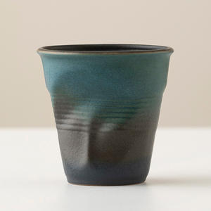 <span class=keywords><strong>Tasse</strong></span> à café en porcelaine froissée à la main en vente en gros créative vintage poterie grossière céramique latte expresso réutilisable fête - Product Image 4