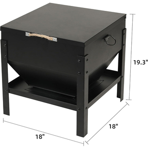 Jh-mech gia cầm ăn và uống gà với nắp chống thấm nước công suất lớn cầm tay thép đen tự động gà trung chuyển - Product Image 2