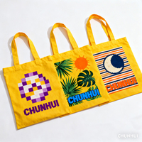 Sac fourre-tout en toile personnalisable réutilisable à motif géométrique uni avec logo personnalisé pour un usage quotidien