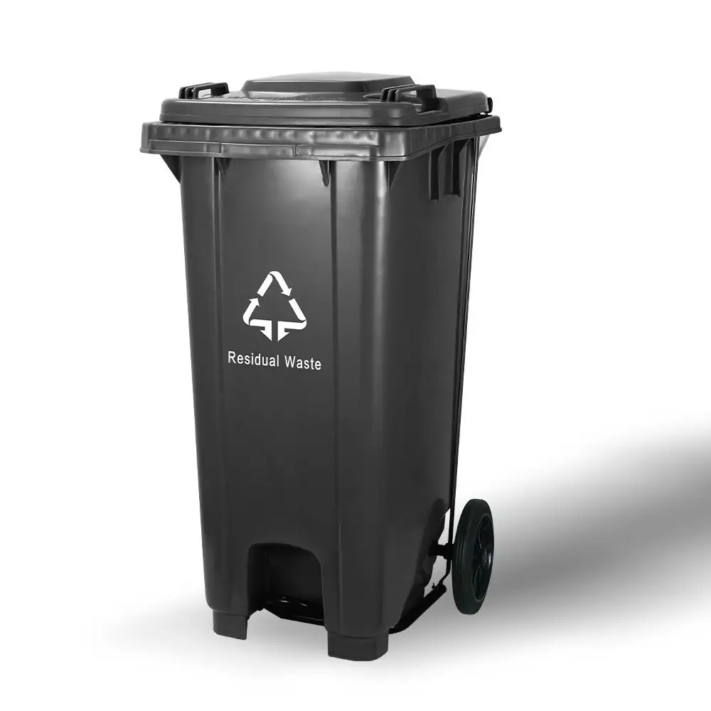 MARTES SL001 Durable 100l 120l 240l Pedal Waste Bins Wheel Waste Bins Manufacturers Public Reusable Waste Bin Plastic Outdoor