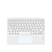 Keyboard lampu latar Multimedia nirkabel Mini 2.4Ghz, Keyboard isi ulang, bantalan sentuh