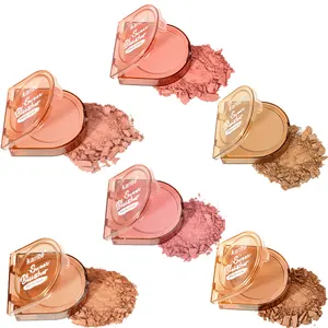 Gezichts Cosmetische Natuurlijke Blush Sweatproof Shimmer Draagbare Wang Blush Mat Licht Langdurige Make-Up Blush