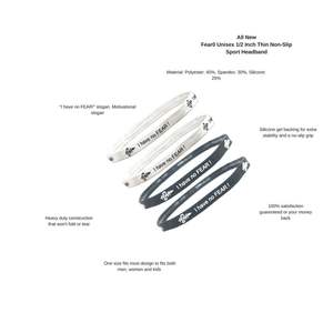 Fear0 <b>Women</b> Headband Nylon Fabric Non <b>Slip</b> Sporty Casual I Have No Fear Message Band For Gym Basketball Running Soccer - Product Image 3