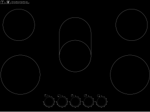 Controles de Perilla Sencillos |   Placa de Cocción Eléctrica Integrada de 77 cm (30 Pulgadas) con Quemadores Ovalados, 220V, 5 Quemadores, 8200W, Vitrocerámica, Infrarroja - Product Image 3