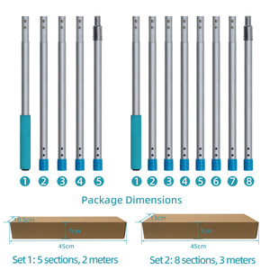 Perche télescopique en aluminium pour ouverture <span class=keywords><strong>de</strong></span> fenêtre et trapèze, avec extension <span class=keywords><strong>de</strong></span> 3 m et verrouillage par bouton à ressort - Product Image 4
