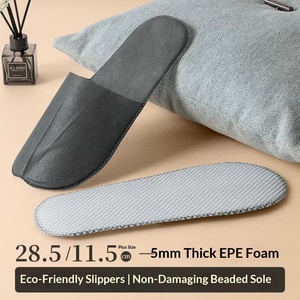 Pantuflas Desechables de Tela No Tejida Estilo <span class=keywords><strong>Hotel</strong></span>, Color Gris Oscuro, Cómodas y Suaves, para Huéspedes, Salones de Belleza y Hoteles - Product Image 2