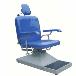 Fauteuil d'examen ORL hydraulique à inclinaison manuelle, fauteuil d'hôpital en cuir PU avec coussin en mousse - Product Image 1