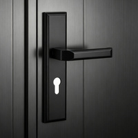 Manija de Puerta de Aleación de Zinc y Aluminio con Acabado Bronce Vintage, Diseño de Mediados de Siglo, para Puertas de Baño y Hoteles - Instalación Empotrada