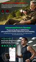 Montre connectée avec assistant vocal IA, GPS, suivi d'activité physique, écran AMOLED, design carré, bouton SOS, écran tactile, compatible Android, autonomie de 5 à 10 jours