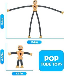 2024 Kids Pop Fidget <b>Tubes</b> Sensory Shape Changing <b>Led</b> Telescopic Suction Cup Robot Toy - Product Image 6