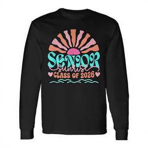 Senior <b>Sunrise</b> Class Of 2026 Graduation Long Sleeve T-Shirt Unisex Crew Neck Digital Printing Teens Back To School - Product Image 2