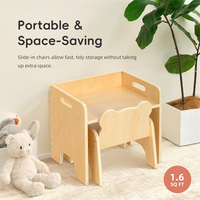 Table et chaise de sevrage en bois Montessori moderne pour enfants pour le salon des tout-petits