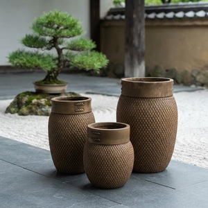 Jardinières modernes écologiques en argile fibreuse sculptées à la main, légères, résistantes au gel, avec trous de drainage, vente en gros directe usine - Product Image 3