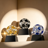 Ballons de football en cristal multicolores créatifs en gros – Ornements de récompenses sportives – Autres objets artisanaux en cristal