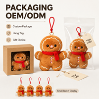 Porte-clés en peluche personnalisé CE ASTM, Bonhomme en pain d'épices, jouet en peluche de Noël, coussin en peluche personnalisé, jouets promotionnels