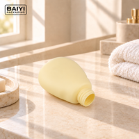 Flacon pompe à savon liquide mat 100 ml, distributeur noir, bouteilles en plastique PE jaunes, emballage personnalisé, marquage à chaud, soins personnels