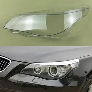 Para <span class=keywords><strong>BMW</strong></span> 5 Series <span class=keywords><strong>E60</strong></span> E61 <span class=keywords><strong>520i</strong></span> 523 525 530i <span class=keywords><strong>2004</strong></span> ~ 2010 pantalla baja faro cubierta de lámpara de faro lente de sombra transparente - Product Image 1
