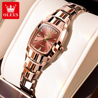 OLEVS 7006 Montre Originale à Quartz en Acier Tungstène, Montre-bracelet Diamant Or, Étanche, Coffrets Cadeaux Montres Couple pour Hommes Reloj
