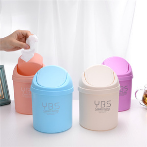 YBS Mini Desktop Trash Can With Flip Lid Cylindrical Waste Bin For Office Or Home Use - Product Image 1