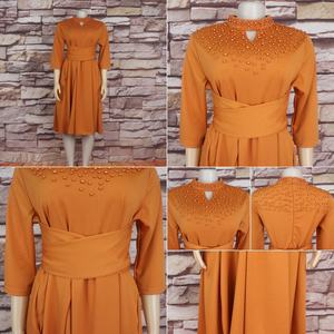 Y0313 abiti da chiesa alla moda da <span class=keywords><strong>donna</strong></span> Casual elegante colletto con perline di perle abiti africani per <span class=keywords><strong>donna</strong></span> <span class=keywords><strong>abbigliamento</strong></span> con tasca - Product Image 6