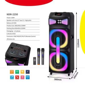 Enceinte NDR-2250 avec chariot et roues, double haut-parleurs de 12 pouces, TWS, FM, RGB, basses 100Z * <span class=keywords><strong>2</strong></span> + aigus Z-head pour adultes - Product Image 1