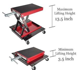Lève-moto 1100 LBS avec roues, support ciseaux pour ATV, pour réparation en garage, support de levage pour moto et ATV, couleur orange - Product Image 2