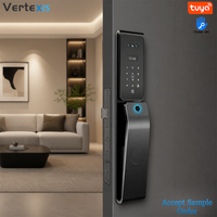 Serrure Intelligente Sans Clé Vertexis, Contrôle à Distance WiFi Tuya Cloud, Alliage d'Aluminium, Biométrique, Empreinte Digitale, Mot de Passe, Reconnaissance Faciale