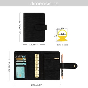 Agenda Hongbo, la Más Vendida, Sin Pedido Mínimo, 23 Colores, A7, Cuero Saffiano Epi, Anillas Doradas de 25 mm, para Presupuesto (Tamaños A6 y A5 Disponibles) - Product Image 5