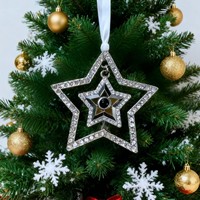 Çift Katmanlı Yıldız Taklidi Noel Süsü Projeksiyon Kolye Noel Ağacı Asılı Dekorasyon Tatil Hediyesi