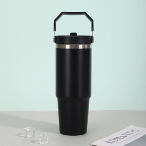 20oz 30oz Stainless Steel Vacuum Insulated Tumbler with Lid Straw Handle Portable Travel Mug for <b>Hot</b> Cold <b>Drinks</b> - Product Image 3