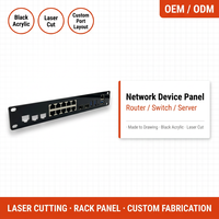 Layanan Fabrikasi Panel Perangkat Jaringan Akrilik Potongan Laser Kustom OEM untuk Router, Switch, dan Server