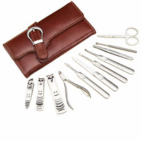 Fournitures pour ongles de salon professionnel L'ensemble de manucure et de pédicure de luxe comprend un kit de coupe-ongles en acier emballé dans une boîte