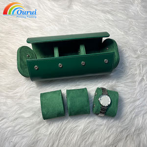High Quality Brand 3-Slot <b>Roll</b> Watch <b>Box</b> Portable Case Soft PU Leather Watch <b>Roll</b> for Men Women to Protect 3 Watches - Product Image 1